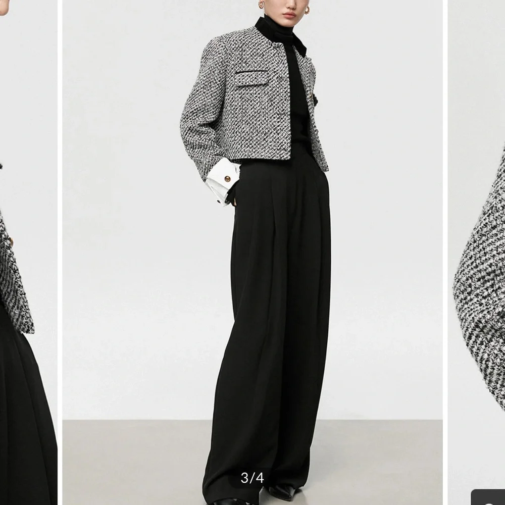 Tweed Boucle Crop Blazer - Picture 3 of 12